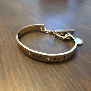 BCBGeneration Gold Crystal Bangle Cuff Bracelet